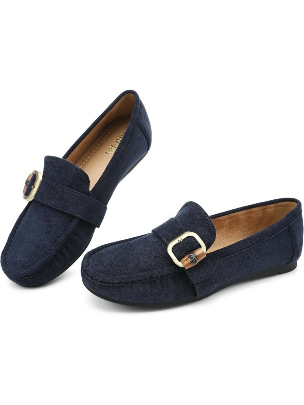 🆕Women's Navy Blue Faux Suede Comfortable Loafers Classic Business Casual